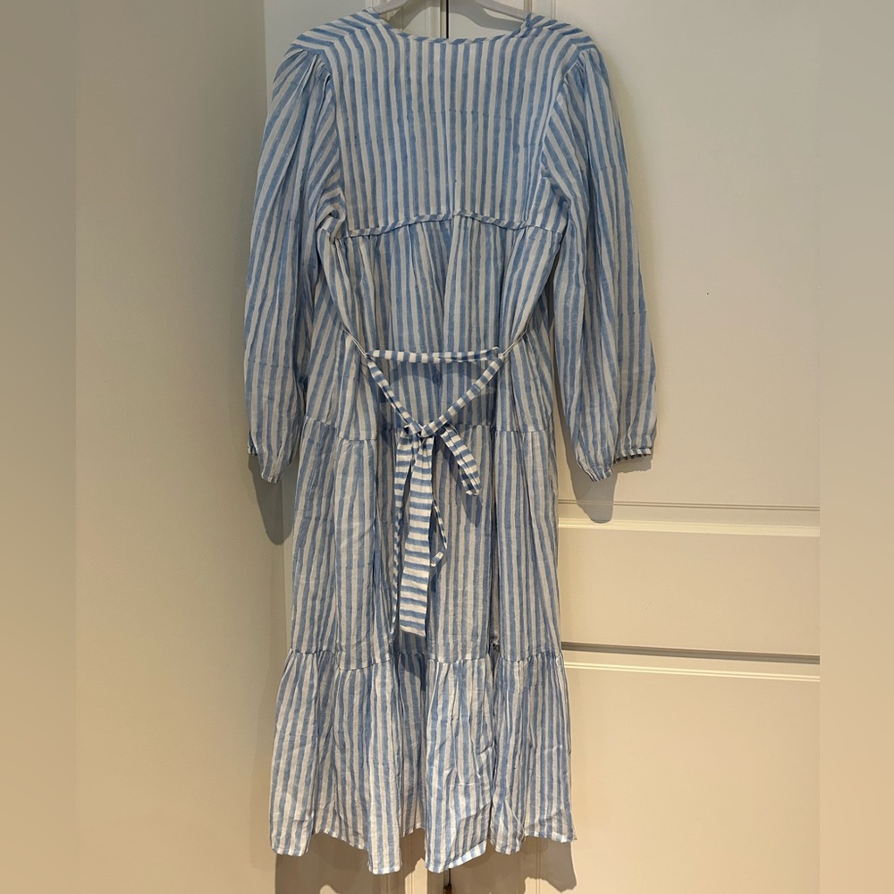 Emerson Fry India Collection Blue/White Stripe Heirloom Dress. Size XS/S. - Picture 8 of 9